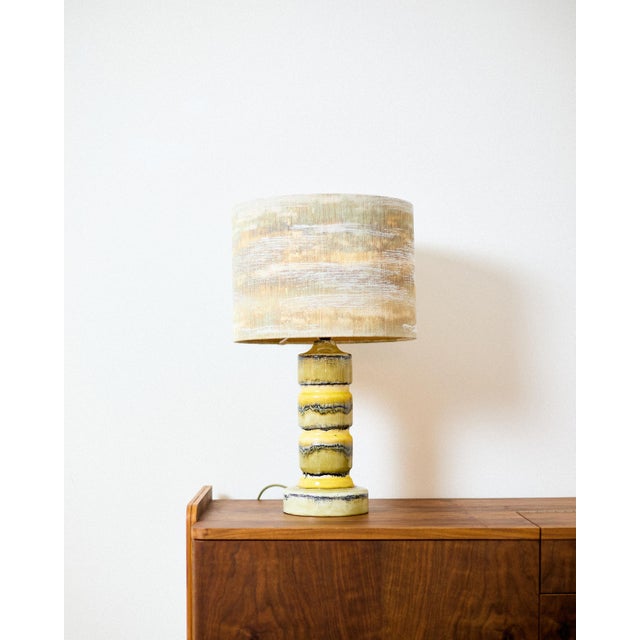 Artisan Ceramic Table Lamp, 1970s, in Flawless conditions. Designed 1970 to 1979 European Plug (up to 250V).The wiring of...