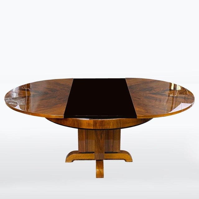 Brown Vintage Art Deco Folding Dining Table, Bohemia, 1930s For Sale - Image 8 of 9