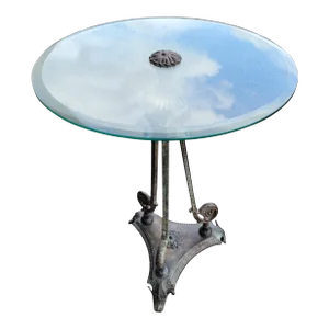 Bronze Gueridon Glass Top Table