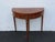 French Demilune Inlay Leather Top Console Flip Top Card Table 6916 For Sale - Image 17 of 18