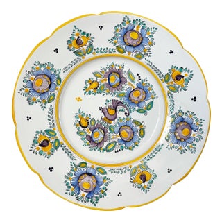 Vintage Hand-Painted Slovakian Serving Bowl For Sale