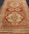 Geometric Design Vintage Hand Knotted Turkish Oushak Rug in Mid-Century Modern Soft Red and Green For Sale - Image 9 of 13