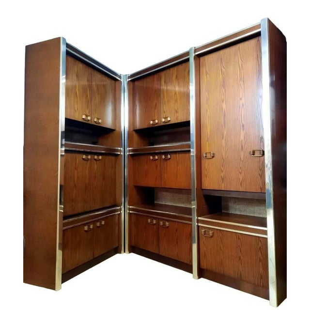 Scandinavian Two Modules Cabinet in Stained Ash and Chromed Metal, 1960 For Sale - Image 9 of 10