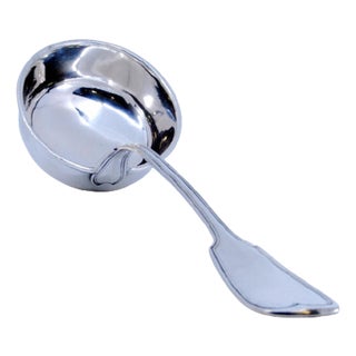 Silver Soup Ladle with Handle Grooves For Sale