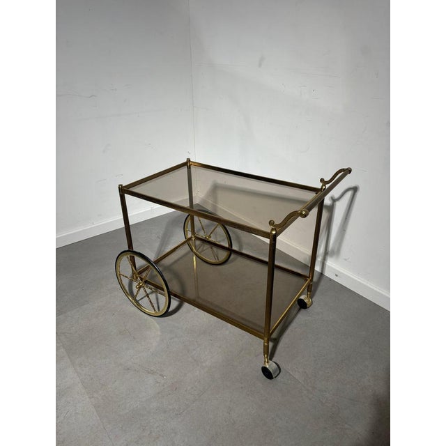 Regency Bar Trolley in Glass For Sale - Image 4 of 4
