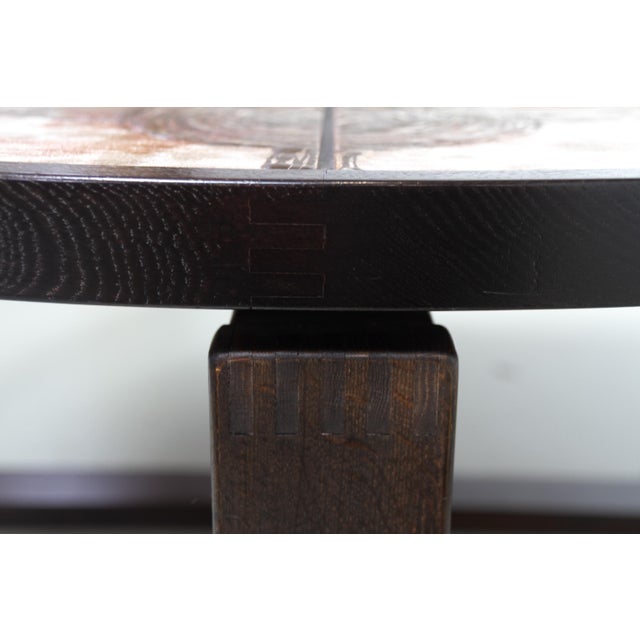 Brown Danish Round Tiled Coffee Table by Ox-Art for Trioh, 1970s For Sale - Image 8 of 18