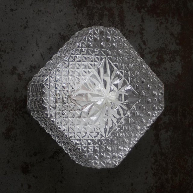 Metal Mid-Century Modern Square Clear Glass Wall Lamp For Sale - Image 7 of 12