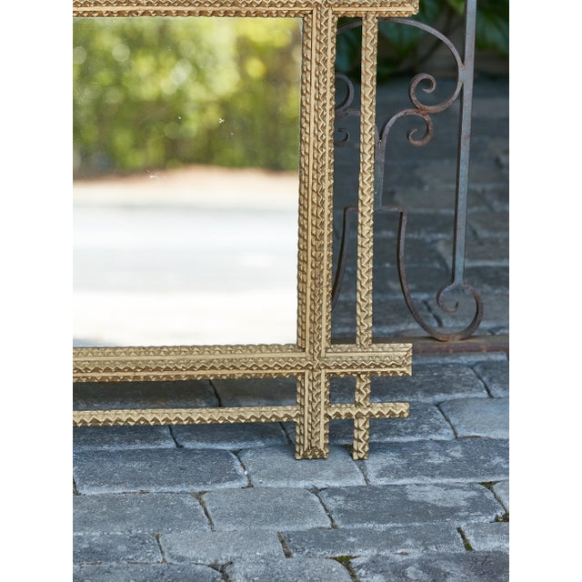 Tramp Art Gilded Mirror with Hand-Carved Frame, circa 1920 For Sale - Image 10 of 12