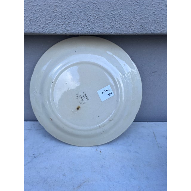 French Country Majolica Raspberries Plate Keller & Guerin Saint Clement For Sale - Image 3 of 3