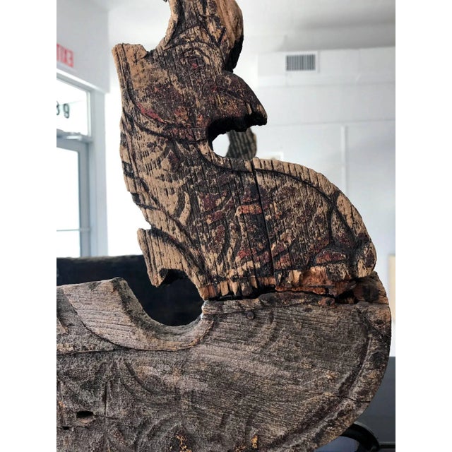 Two Antique Hong Bird Roof Carvings from Thailand - Pair For Sale In Atlanta - Image 6 of 11