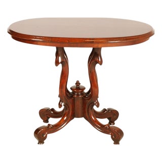 Italian Oval Gueridon Table in Walnut by Paolo Buffa, 1930s For Sale