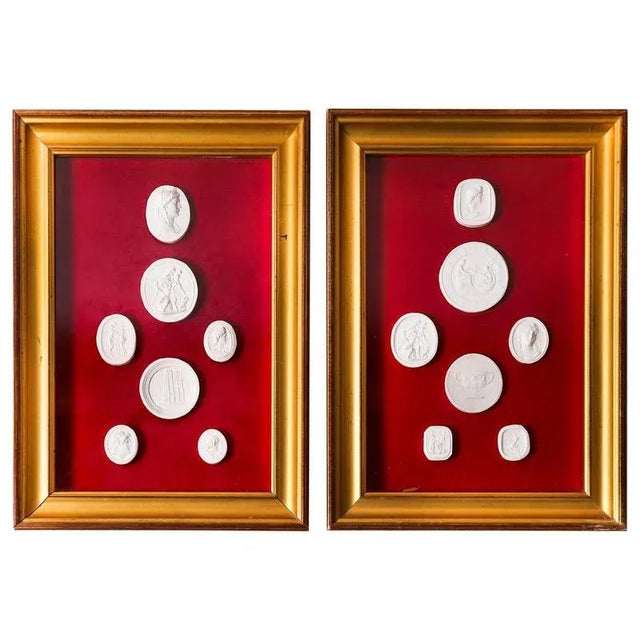 Antique Framed Grand Tour Intaglios by Giovanni Liberotti, 19th Century, Set of 2 For Sale - Image 12 of 12