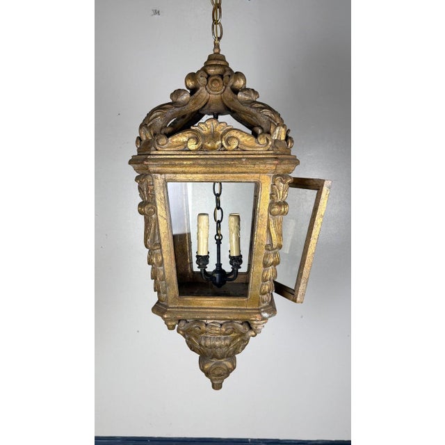 Northern Italian Giltwood Lantern For Sale In Los Angeles - Image 6 of 12
