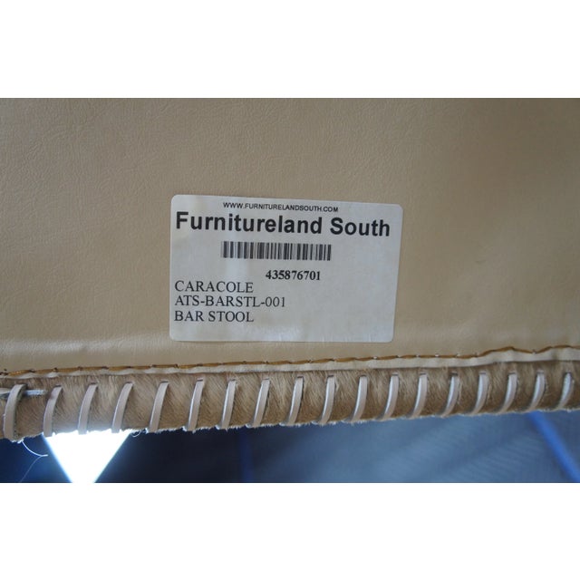 Caracole in Stitches Leather Bar Stools- Set of 3 For Sale - Image 9 of 10