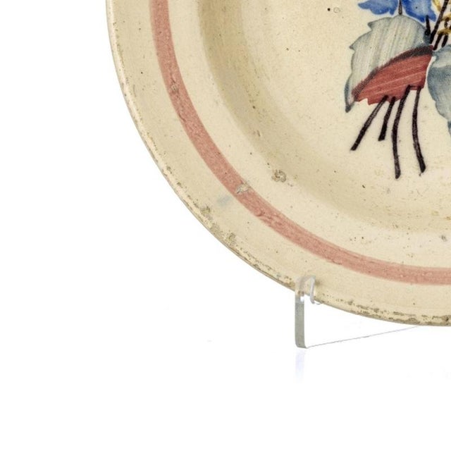 Talking Plate in Earthenware from Coimbra or Alcobaça For Sale - Image 3 of 6