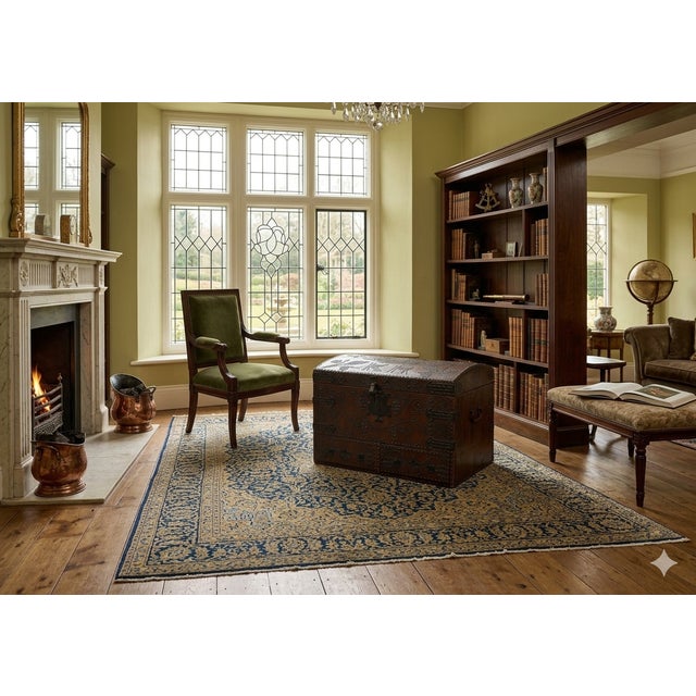 Charles II Wrought-Iron Mounted Brass-Studded Leather Coffer Trunk with Drawers Dimensions Height: 25 in. (63 cm) Width:...