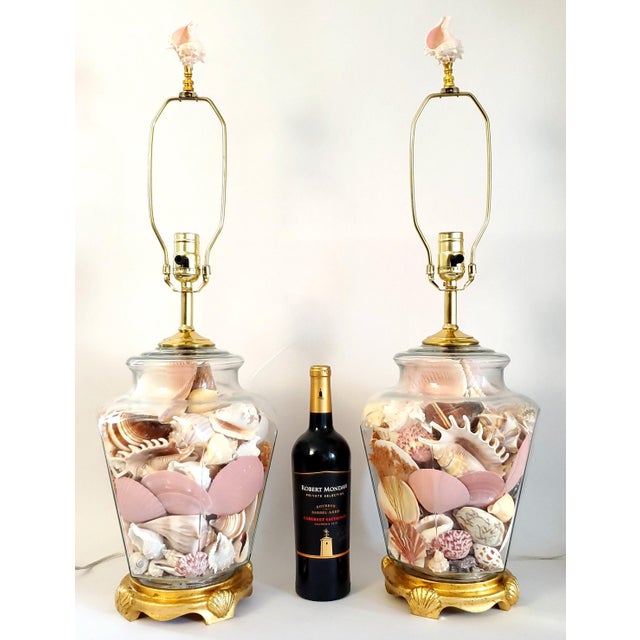 1980s Lamp Pair Shells Seashells For Sale - Image 5 of 12
