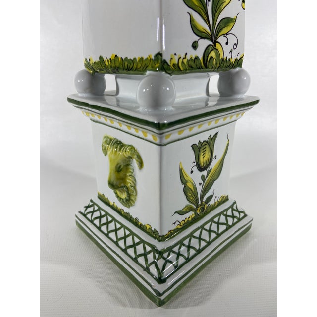 Mid 20th Century Vintage Italian Ceramic Painted Obelisk For Sale - Image 5 of 7