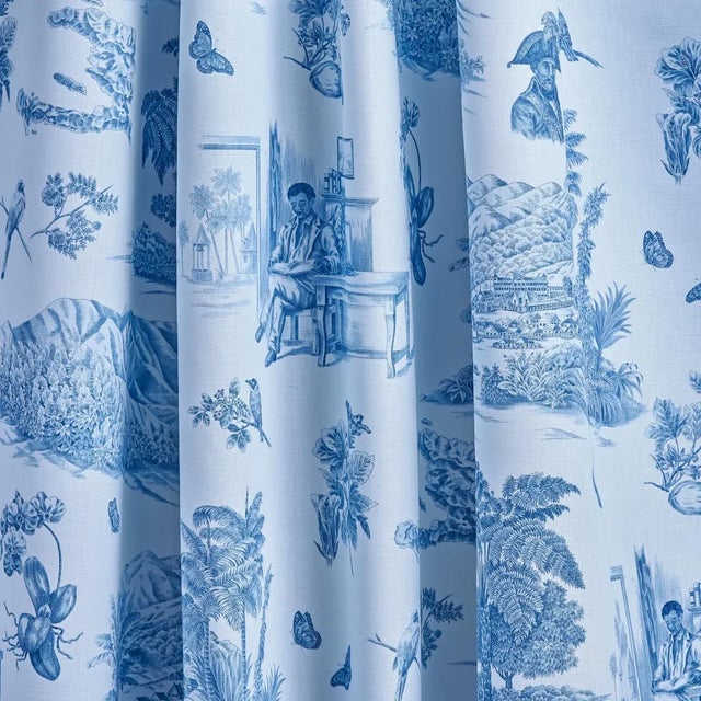 Not Yet Made - Made To Order Sample - Schumacher x Victor Glemaud Toussaint Toile Fabric in Blue & Sky For Sale - Image 5 of 5