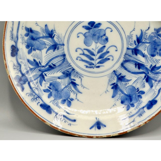 Delft 18th-Century.Chinoiserie Delftware Plate With Insects & Maker's Mark For Sale - Image 4 of 11