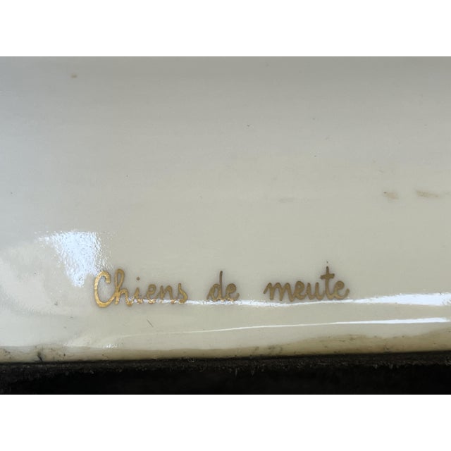Black Porcelain Ashtray with Dogs from Hermès, Paris, France, 1980 For Sale - Image 8 of 10