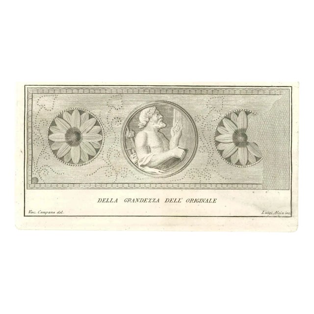 Vincenzo Aloja, Ancient Roman Fresco, Original Etching, 18th-Century For Sale