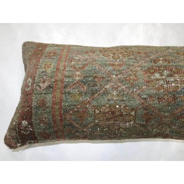 Persian Narrow Antique Persian Bolster Rug Pillow For Sale - Image 3 of 5