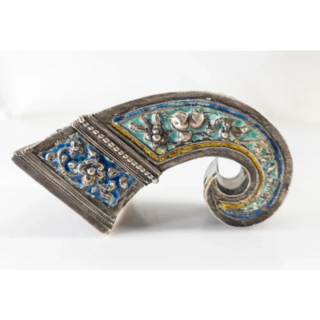 19th or 20th Century Chinese Silver Enameled Object For Sale - Image 4 of 13