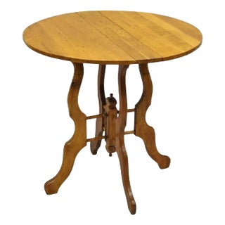 Antique Eastlake Victorian Folding Dropleaf Napkin Card Game Oak Dining Table For Sale