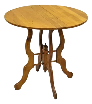 Antique Eastlake Victorian Folding Dropleaf Napkin Card Game Oak Dining Table