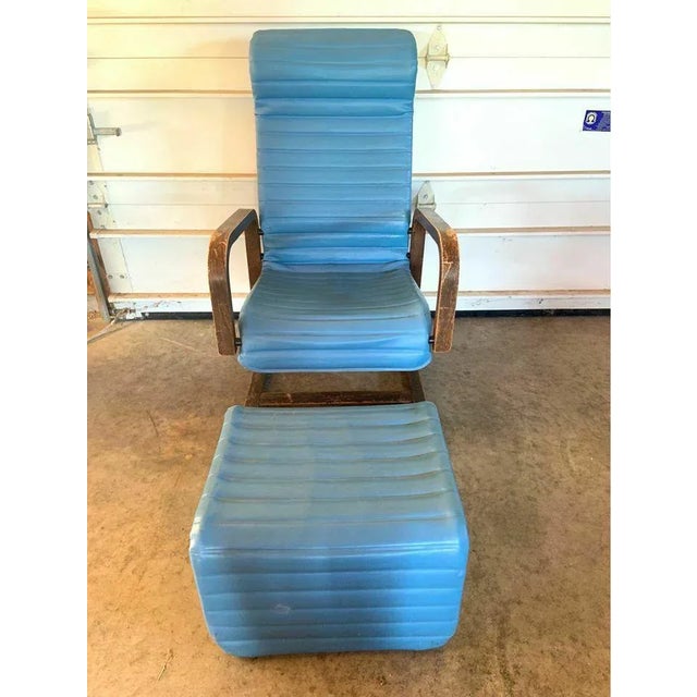 Mid-Century Modern Vintage Thonet Mid-Century Modern Bent Wood Lounge Chair For Sale - Image 3 of 6