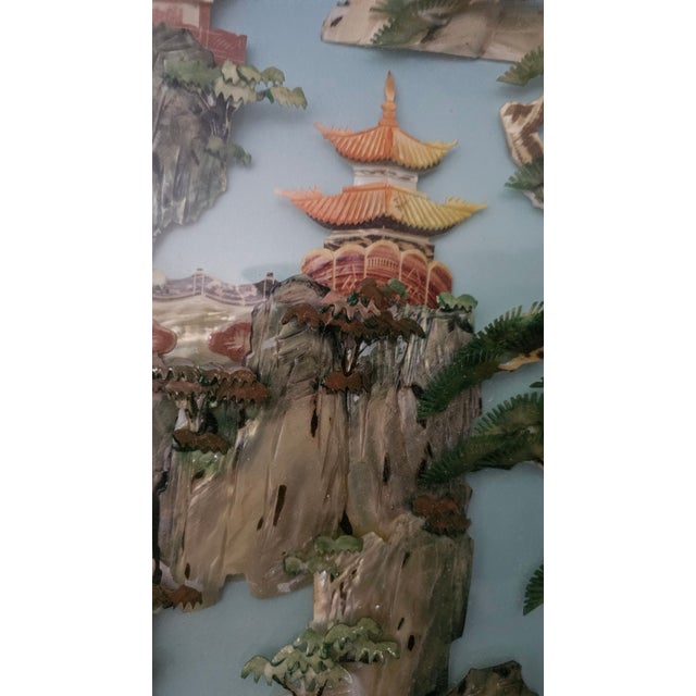 1960s Vintage Chinese Shell 3D Art, Framed For Sale - Image 4 of 5