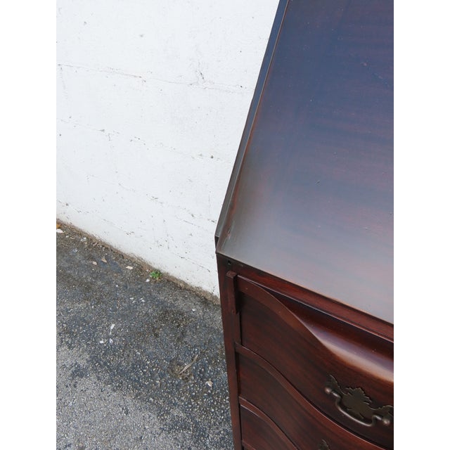 Prays Furniture 1940s Ball and Claw Feet Serpentine Mahogany Secretary Desk 6254 For Sale - Image 15 of 17