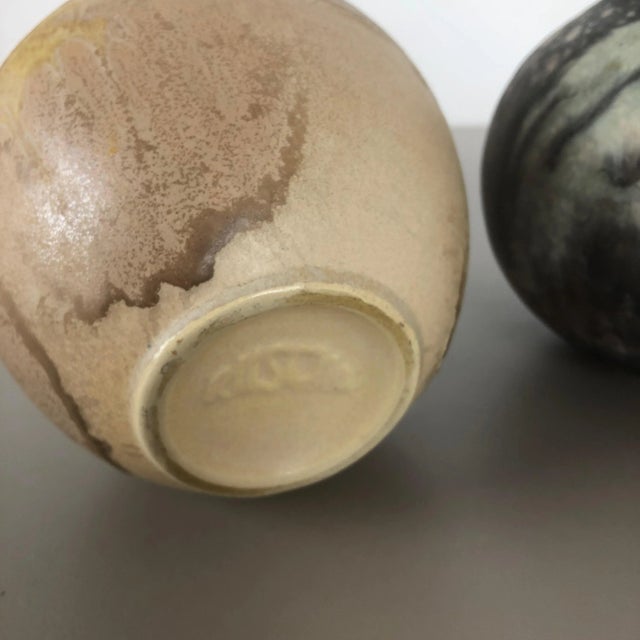 Abstract German Fat Lava Pottery Vases from Ruscha, 1960s, Set of 2 For Sale - Image 13 of 17