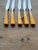 Mid 20th Century Vintage Peeredge Regent Sheffield Yellow Handle Stainless Steel Steak Knives – Set of 6 For Sale - Image 5 of 6