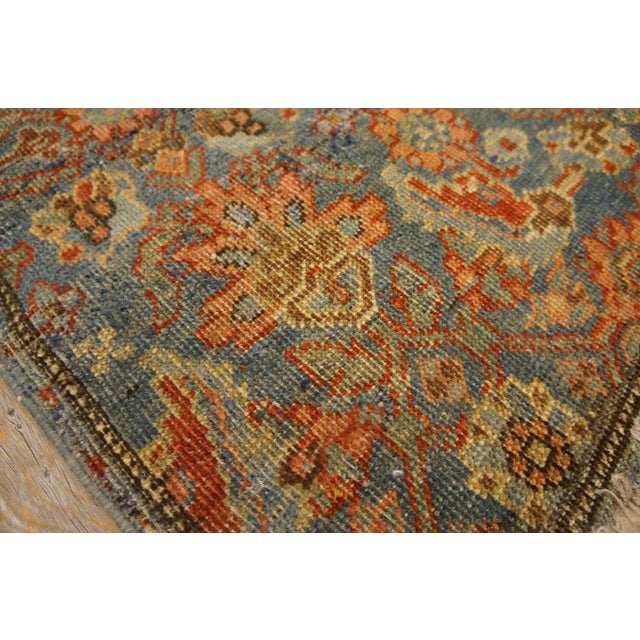 1900s Blue Gray Herati Fish Antique W. Persian Bijar Carpet 2' 8" X 16 Handknotted Wool Runner Rug For Sale - Image 9 of 12