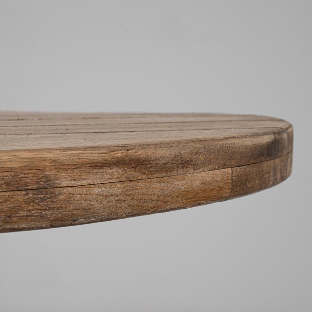 Wood 20th Century Belgian Brutalist Wooden Dining Table With Carved Base For Sale - Image 7 of 18