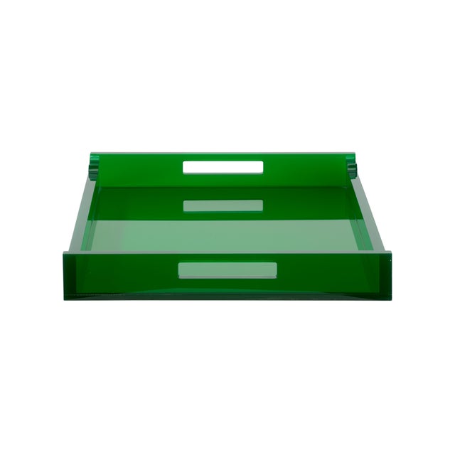 Contemporary Charles Acrylic Tray - Green For Sale - Image 3 of 4