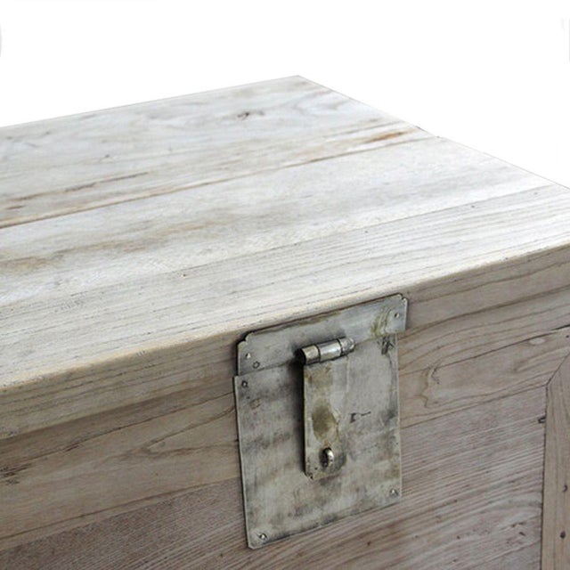 Antique Beijing Elm Money Trunk For Sale - Image 4 of 5