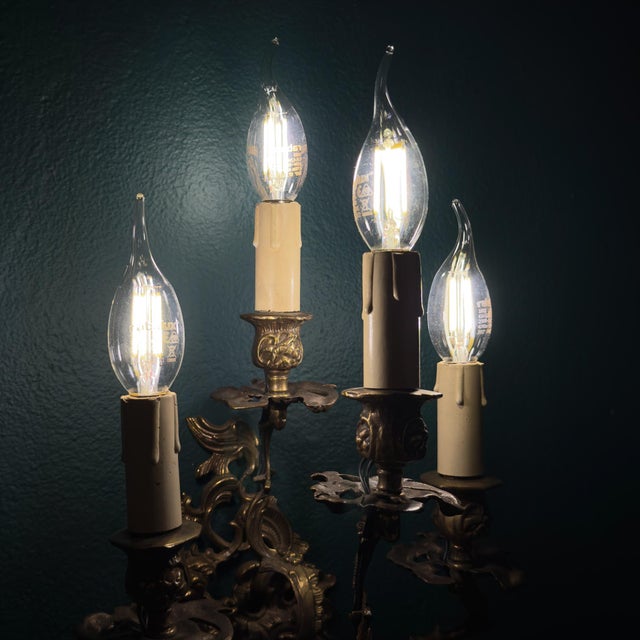 Vintage Italian Bronze Wall Sconce, Italy, 1930s For Sale - Image 10 of 18