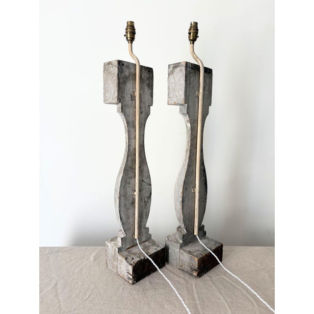 Gray Grey Balustrade Lamps, France, 1950s, Set of 2 For Sale - Image 8 of 10