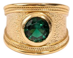 Majestic Emerald Gold Statement Ring, Size 8