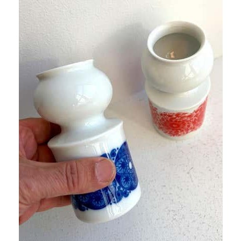Pair of Petit Segmented Vases by Olle Alberius for Rörstrand, Sweden, 1960's For Sale - Image 9 of 11