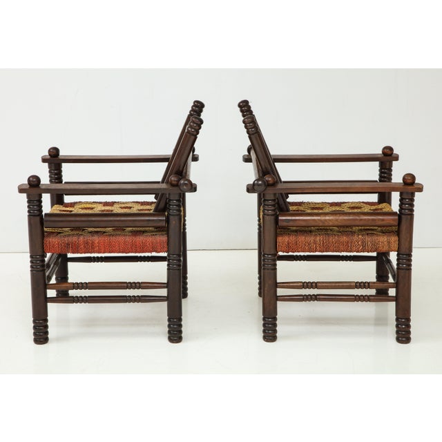 Pair of Spindle Back Armchairs With Woven Seats For Sale - Image 12 of 12