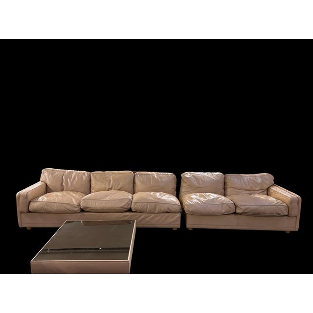 Poltrona Frau Modular Sofa in Beige Leather by Pierluigi Cerri for Poltrona Frau, 1980s, Set of 3 For Sale - Image 4 of 15
