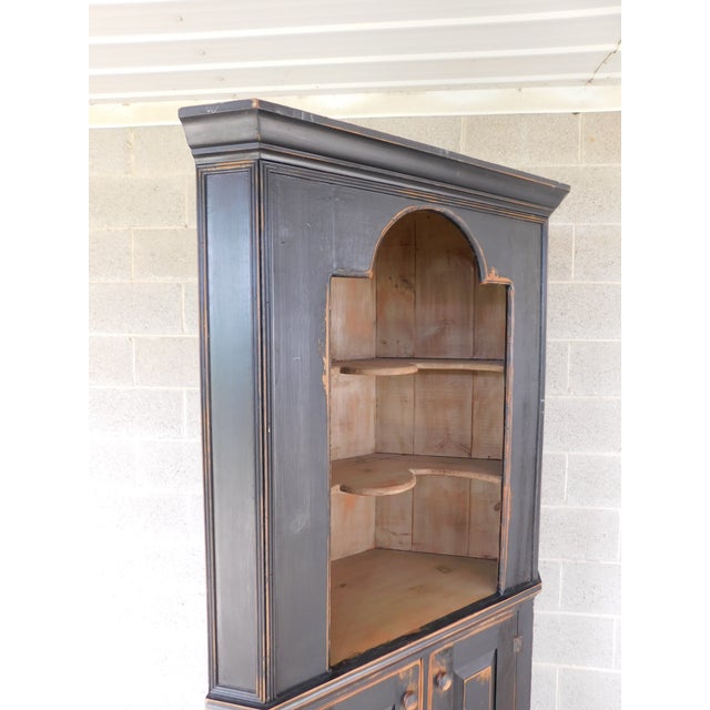 Primitive Shaker Style Paint Distressed Corner Cabinet by Ezra G Tiffin Ohio Very Good Original Condition, original...