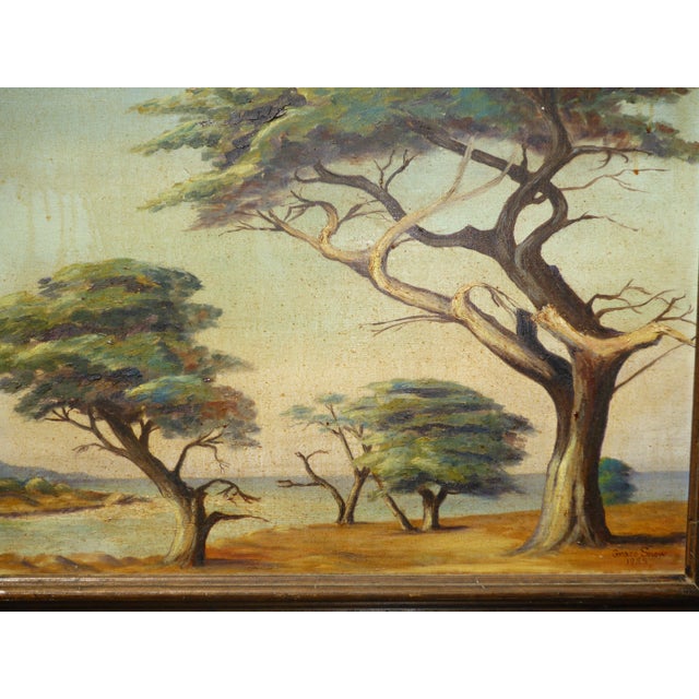 Vintage Oil on Canvas Picture Painting of Trees Signed by Grace Snow For Sale In Los Angeles - Image 6 of 13