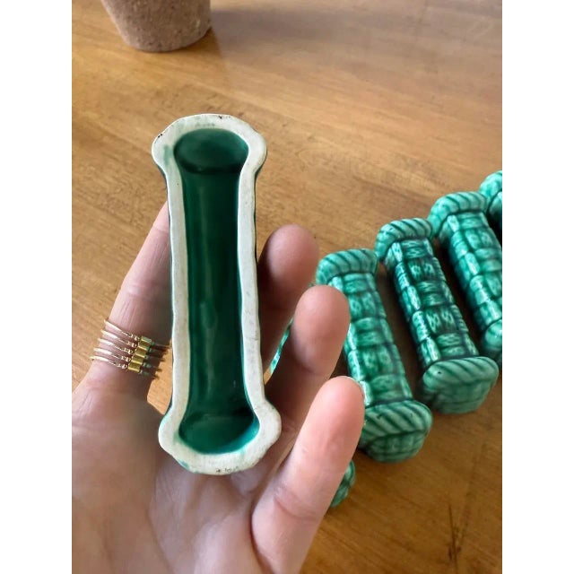 Vallauris Green Ceramic Knife Holders, 1960s, Set of 12 For Sale - Image 11 of 13