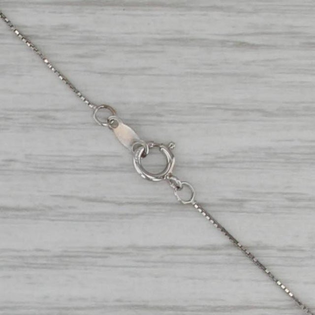 0.83ctw Floating Diamond Halo Pendant Necklace 14k White Gold 18.75" Box Chain For Sale - Image 9 of 9