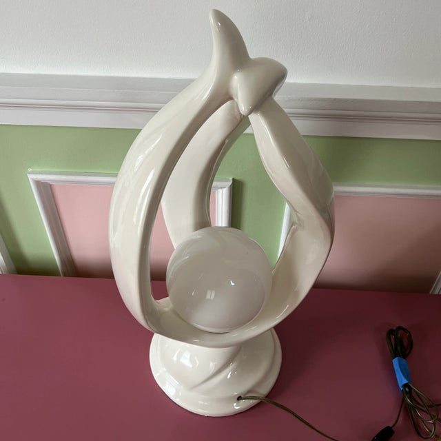 1980 Ceramic Flame Lamp For Sale - Image 4 of 7